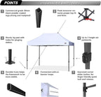 ABCCANOPY Patio Pop Up Canopy Tent 10x15 Commercial-Series (White)
