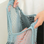 Portable Reusable Mesh Cotton Net String Bag Organizer Shopping Tote Handbag Fruit Storage Shopper NEW (purple)