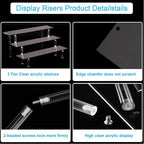 3 Tier Perfume Organizer Stand, Black Acrylic Risers Display Stands, Cologne Shelf Dessert Display for Party, Figure Stand Funko POP Shelves, Collection Cosmetic, Cupcake Stand Holder