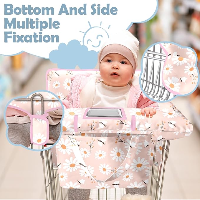Shopping Cart Cover for Baby Girl Boy 2-in-1 High Chair Water Resistant High Chair Cover Blue Sailboat Gender Neutral Cart Cover for Babies Padded Grocery Cart Cover for Baby