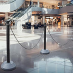 OrangeStar 6 Packs Traffic Delineator Post Cones, Expandable 40” Chain Safety Barriers with 6 x 6.6 Ft Plastic Chains, Crowd Control Stanchion Sets for Outdoor and Indoor