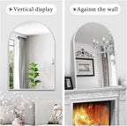 30" x 48" Silver Arched Mirror, Arch Wall Mirror, Metal Frame Black Bathroom Mirror, Arched Top Bathroom Vanity Mirror for Living Room, Bedroom, Entryway, Tempered Glass, Shatter Proof