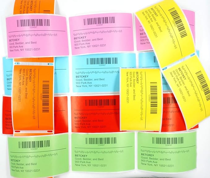 BETCKEY - White Food Labels Replacement for Brother DK-1220 (1.5 in x 1.8 in), Compatible with Brother QL Label Printers [6 Rolls/3720 Labels, Pink]