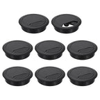 uxcell 8 Pcs 60mm (2.36 Inch) Desk Grommet, Plastic Cable Hole Cover, Wire Cord Cable Organizer for Home Office Computer Desk Cabinet, Black