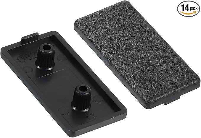 uxcell 14Pcs Extruded End Cap Nylon, 80x40mm T-Slot Aluminum Profile 4080 European Standard End Cap Extrusion Plug for Trolley, Fish Tank Rack, Storage Rack, Black