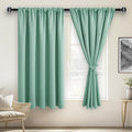 JIUZHEN Blackout Curtains for Bedroom - 70 x 63 Inch Extra Wide Privacy Assured Thermal Insulated Room Darkening Room Divider Curtain Cover for Living Room, Set of 2 Panels with Tiebacks,Sage Green