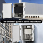 Outdoor Electrical Junction Box, ABS Water Resistant Enclosure with Internal Mounting Panel & Hinged Cover (13" H* 9.2" L* 4.6" W & Outlet)