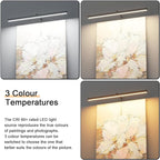 24" Plug in Picture Light for Paintings with Remote Control, 9W LED Art Display Lighting for Gallery, Dartboard, Artwork, Black Wall Mounted Picture Frame Light