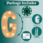 Marquee Letters 3 Feet Tall, 3FT Large Light up Letters G, Big Sign G with Warm White Light for Birthday Wedding Proposal Engagement Graduation Party Backdrop Decorations