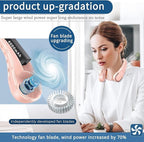Portable Neck Fan, Neck Fans for Women, 4000 mAh Rechargeable Personal Fan,360° Hands Free Bladeless Fan, 3 Speeds Adjustable, Faster Cooling, Super Quiet, Suitable for Home, Office, Travel