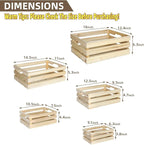 5-Piece Farmhouse Wooden Crate Set - Rustic Wooden Crates for Display and Storage, Large Natural Wood Decorative Crates, Farmhouse Apple Crates, Painted Wood Crates for Decor