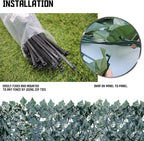 TANG 58"x196" Faux Ivy Privacy Fence Screen Roll- 4Pcs Artificial Leaf Fences Greenery with Lattice Panel,Outdoor Green Wall Chain Link Fence Covering for Balcony Backyard Patio, Dark Green Ivy