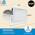 Simply 12x24x1 Air Filter, MERV 8, 6 Pack, For Home AC Furnace & HVAC (Actual Size: 11.75"x23.75"x0.75") DUST, Pet, & Allergy Control