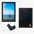 VCK 24 x 36 Inch Black Poster Frame Wood with Plexiglass Hanging Hardware Large Picture Frame for Poster Artwork Certificate Included 5 Pack