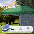 MASTERCANOPY Durable Pop-up Canopy Tent with 1 Sidewall (10'x10',Forest Green)