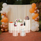 5 Pcs Wedding Cylinder Stands, Clear Acrylic Round Pedestal Stand, Floor Standing Clear Cylinder Stands for Wedding Birthday Party 19.6'', 21.6'', 23.6'', 29.5'', 35.4'' H