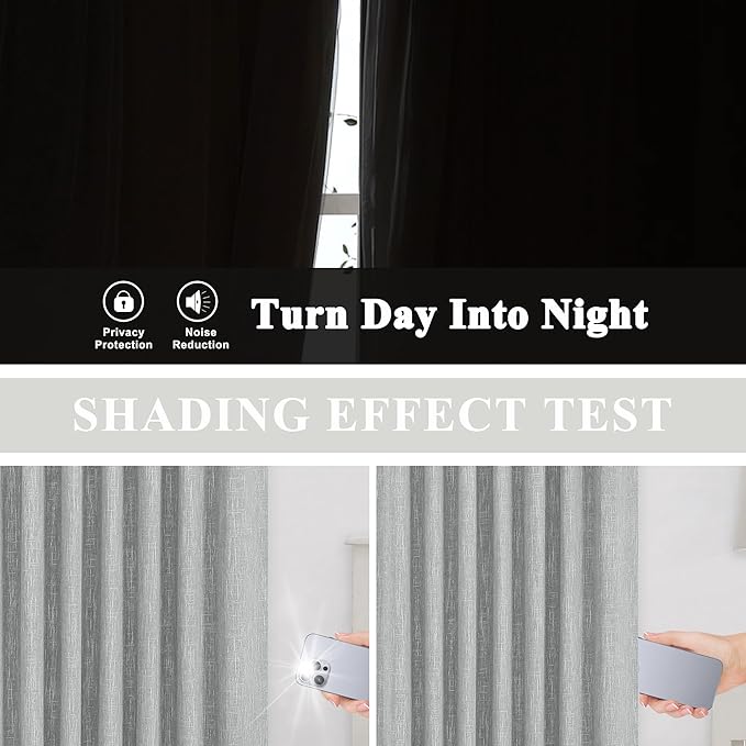 Vision Home Silver Grey Pinch Pleated Full Blackout Curtains Room Darkening Window Curtains 102 inch for Living Room Bedroom Thermal Insulated Pinch Pleat Drapes with Hooks Back Tab 2 Panel 40"Wx102"L