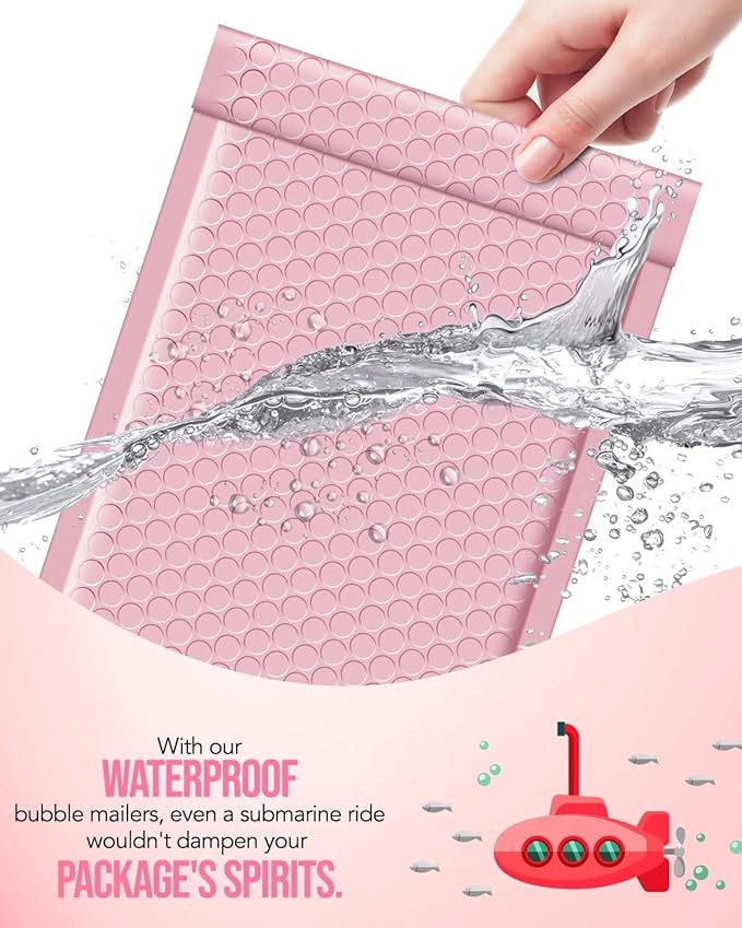 GSSUSA Light Pink Bubble Mailers, 4x8 Small Padded Envelopes, 800 Pack, Strong Adhesion Self-Seal Bubble Envelopes for Small Business