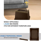 Bed Risers 6 Inch Heavy Duty,Oversized Couch Risers, Extra Wide Furniture Risers for Sofa Table Desk Headboard Chair Lifting,Rectangle Risering Blocks Support 6000 lbs(4 Pack Brown)