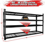 Storage Shelves 4PCS, Garage Shelving Heavy Duty 2640LBS Capacity, 60"L x 24"W x 60"H Adjustable Metal Shelving Organizer Wire Rack, 4 Tier Utility Shelf Unit for Pantry Closet Warehouse Organization