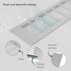 Vent Systems 15.75 x 3.94 (Outer Size) Air Supply Ventilation Grille - Pack of 2 - Silver Aluminum Rectangle Intake/Exhaust Door Vent Deflector - HVAC for Home Improvement Floor, Wall Duct Cover