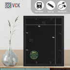VCK 11x14 Black Picture Frame Set of 5, Textured Modern Wooden Photo Frames with HD Glass | Matted to 8x10 or 11x14 without Mat | Wall Hanging Display - Hardware Included