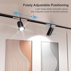 2-Pack Adjustable Focus Spotlight, 18W Magnetic Track Light Head, 24V LED Lamp, Rotatable Spotlight, Smart Control via App, Remote & Voice, Dimmable & CCT 2700K-6000K, Beam Angle 20°-45°
