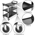 Jubilee Heavy-Duty 3-Tier Utility Service Cart with Wheels, 40.25" x 38.5"