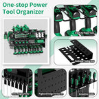 Power Tool Organizer Wall Mount, Modular Tool Storage Rack with Charging Station, 4 Layers Heavy Duty Metal Tool Rack with 8 Drill Holder, Utility Racks for Garage Workshop, Gifts for Men