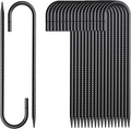Rebar Stakes 12 Inch 20 Pack J Hook Ground Stakes Heavy Duty Chain Link Fence Stakes Galvanized Anchors Metal Tent Stakes for Wire Fencing Concrete Forming Trampolines Camping Canopies Shed Swing