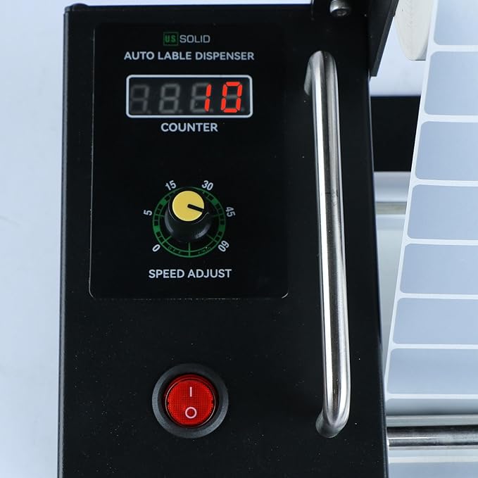U.S. Solid Automatic Label Dispenser Machine w/Counter Fibre Optic Sensor Speed Adjustable - Clear and Opaque Labels - Width 10-115MM Length 8-130MM