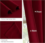 PONY DANCE Burgundy Red Blackout Curtains, Lights Block Out Window Treatment Curtain Sets for Home Decoration on Christmas & Thanksgiving Day (2 Panels,Red, W42 x L40 inches)