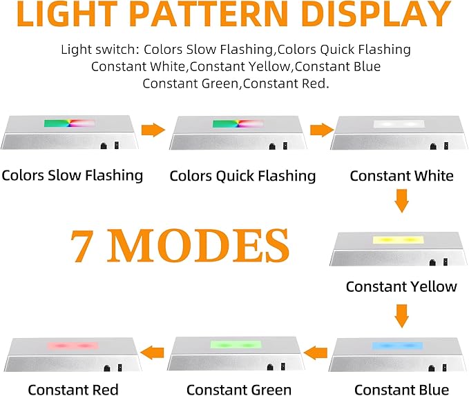 EUSTUMA LED Light Base Rectangle Display Stand In A Variety of Colors,Lighted Up Stand Color Changing Small LED for 3D Glass Crystal Art,Holiday Party Decoration. (Silver, Large)