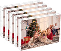 NIUBEE 5x7 Acrylic Picture Frame 5 Pack, 20% Thicker Block Clear Double Sided Photo Postcard Display