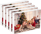 NIUBEE 5x7 Acrylic Picture Frame 5 Pack, 20% Thicker Block Clear Double Sided Photo Postcard Display
