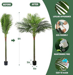 Palm Tree Artificial Tropical Plant 6FT Tall Faux Plants Indoor Fake Floor Plants Decorative Palm Tree House Large Office Plant Artificial Palm Trees for Home Decor…