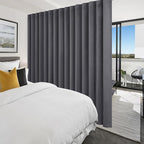 Hiasan Privacy Room Divider Patio Sliding Door Curtain Extra Wide Blackout Thermal Insulated Curtains with Back Tab & Rod Pocket for Bedroom Partition Living Room (120 x 84 Inches, Dark Grey)