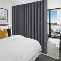 Hiasan Privacy Room Divider Patio Sliding Door Curtain Extra Wide Blackout Thermal Insulated Curtains with Back Tab & Rod Pocket for Bedroom Partition Living Room (120 x 108 Inches, Dark Grey)