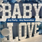 Marquee Letters 3 Feet Tall Large Light Up Letters Decorations Wedding Engagement Happy birthday White Party Decorations Big Cardboard Backdrop B