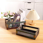 TIMRIS Set of 2 Rustic Wooden Countertop Baskets, Farmhouse Distressed Nesting Boxes, Small Decorative Wooden Storage Crates, Reclaimed Wood Organizer Baskets with Wire Mesh (Random)