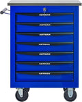 7-Drawer Heavy-Duty Rolling Tool Chest with Wheels & Steel Roof, Lockable Tool Chest Storage Cabinet for Garage, Workshop, Warehouse, and Repair Shop