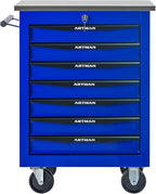 7-Drawer Heavy-Duty Rolling Tool Chest with Wheels & Steel Roof, Lockable Tool Chest Storage Cabinet for Garage, Workshop, Warehouse, and Repair Shop