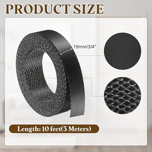 uxcell Black Edge Banding Tape, 3/4 Inch x 10ft Pre-Glued Flexible Veneer Edge Edging Strips Wood Tape for Cabinet Repair and Furniture Restoration