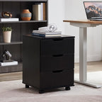 Farini Mobile File Cabinet for Home Office, 3 Drawer Chest Wood, Drawers Unit for Under Desk, Storage Drawers Cabinet Black