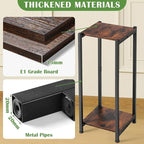 Tall Plant Stand Indoor,31 Inch Plant Stands,2 Tier Metal Plant Stand with Heavy Duty Wood,Rustic Brown and Black