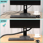 AGPTEK Cable Sleeve Cover, 2 Pack 5ft - 1.2 inch Desk Cord Organizer Cable Hider, Home Office Wire Management Computer TV Wire Loom Tubing, Pet Proof Cord Protector, from Cat Dog Chewing, Black