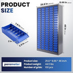 75 Drawers Parts Cabinet for Nuts, Bolts, Screws, Nut and Bolt Organizer with ABS Material Drawer, Bolt Bin Tool Storage Cabinet in Workshop, Garage, Office (100 Drawers)