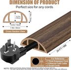 Floor Cord Cover Self Adhesive Cord Hider,20FT Cable Management, Extension Strip Protector for Wires, Prevent Cable Trips for Offices, Gyms, Exhibitions Cavity:0.39"(W) x 0.27"(H) Wood Walnut