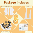 IMPRSV Marquee Light Up Mosaic Letters - 4FT for Balloons & Parties, Arch Kit Decorations