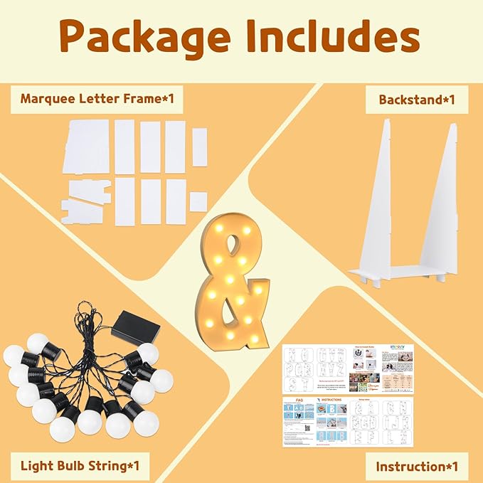 IMPRSV Marquee Light Up Mosaic Letters - 4FT for Balloons & Parties, Arch Kit Decorations